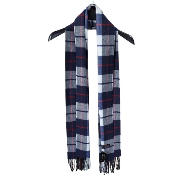 Accessories - Classic Scarf Navy Blue Womens Unisex Neck Scarf Plaid Winter Scarf Warm Acrylic